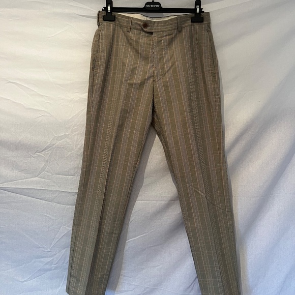 Paul Smith London - Medium Dress Pants - Beige/Orange Check Plaid - 80% OFF SALE - Picture 2 of 7